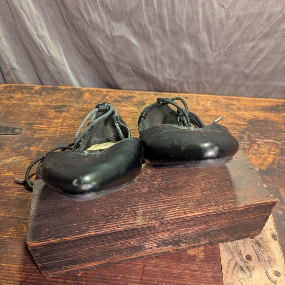 Bamboo black leatheresque "Sequel 04" lace up Ballet Flats Sz 7 - Picture 8 of 9